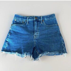 Madewell High-Rise Denim Jean Shorts Size 27 Malden Wash Cutoff Blue Zipper